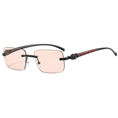 Imagem de Óculos de sol de liga leve leopardo masculino vintage sem aro óculos de sol feminino tons, champanhe preto, tamanho único