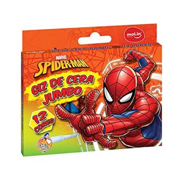 Imagem de Molin Giz de Cera Jumbo Spiderman - Caixa com 12 Cores