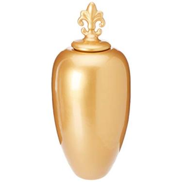 Imagem de Pote Lion Peq Com Tampa Ceramicas Pegorin Dourado