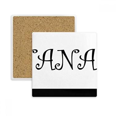 Imagem de Grandma Letters Nana Presente Padrão Quadrado Porta-copos Porta-copos Caneca Subplaca Suporte de Pedra Isolamento