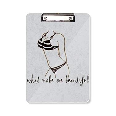 Imagem de Ilustração de beleza biquíni padrão preto prancheta pasta bloco de escrita placa de apoio A4