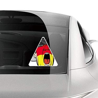 Imagem de DIYthinker Adesivo de carro com bandeira da Alemanha para maquiagem facial e cabeça gritando adesivo de motocicleta bicicleta bagagem decalque