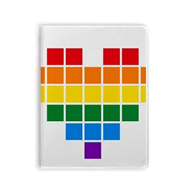 Imagem de Rainbow Gay Lésbica Pequena Caixa Coração LGBT Caderno Goma Diário Capa Macia