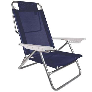 Imagem de Cadeira de Praia Alumínio Reclinável Summer Azul Royal Mor 1033800