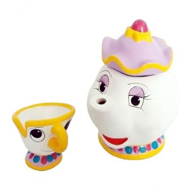 Imagem de Bule Xícara Bela E A Fera Cozinha Cerâmica 19x16