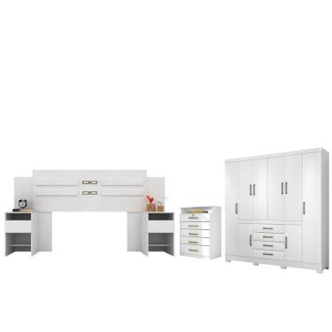 Imagem de Conjunto Quarto De Casal Completo Trieste Branco