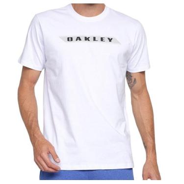 Imagem de Camiseta Oakley Striped Bark Masculina - Branco