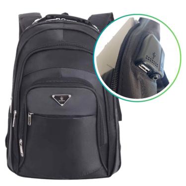 Imagem de Mochila Masculina Reforçada Bolsa Notebook Saída Usb e Fone
