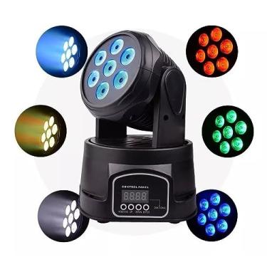 Imagem de Mini Moving Head Wash 7 Leds Cree Quadriled Rgbw
