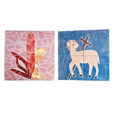 Imagem de Mosaico Católico em Azulejos decorativos para igrejas e Capelas 40 x 40 cm