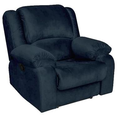 Imagem de Poltrona do Papai Reclinável Manual Magnum Veludo Azul Clássico - Gran Belo