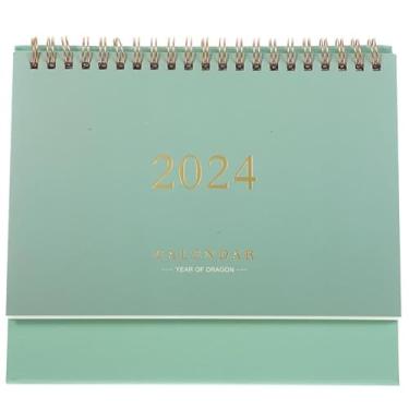 Imagem de Mesa de pé calendário 2024 desktop pequeno planejador mensal mesa escritório mini mesa agenda parede decorativa diária (Verde)