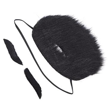 Imagem de Barba de Halloween, pano de pelúcia macio e confortável, vestindo adereços de bigode de festa para festas de aniversário para encontros de amigos de crianças para(Cartão de papel amarelo)