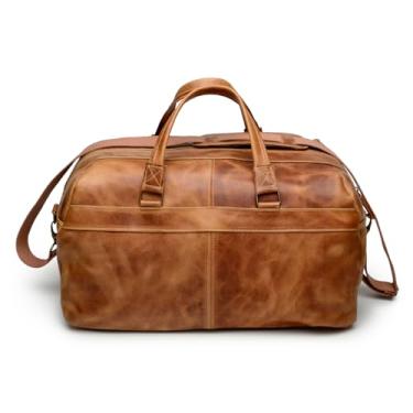 Imagem de Mala Bolsa de Viagem Couro Legítimo Natural Forrada Mostarda