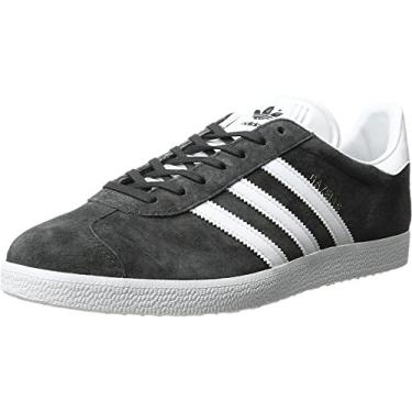 Imagem de adidas Tênis masculino Gazelle, Cinza maciço/branco/dourado metálico, 4 Wide