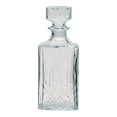 Imagem de Mimo Style Garrafa de Vidro para Whisky 900ml Decanter com Tampa Quadriculada Hermética - Formato Retangular e Elegante. Decantador Ideal para Uísque, Vinho, Bourbon, Conhaque, Licor, Suco, Água