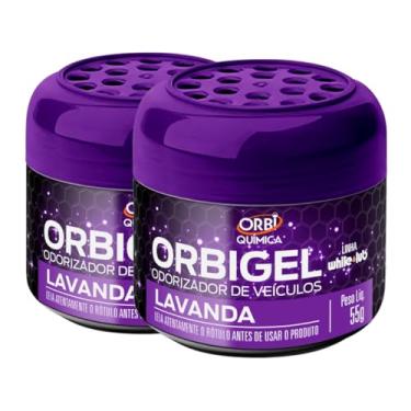 Imagem de Kit com 2 Odorizadores Cheirinho Automotivo Em Gel Fragrância Lavanda 55g Orbi Química