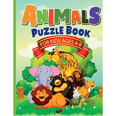Imagem de Animals Puzzle Book for Kids Ages 4-8: Fun, Quick & Easy Solution for Boredom for Boys & Girls. 70 + Pages Activity Book that includes Drawing, ... Perfect Gift Guaranteed to Make them Smile.