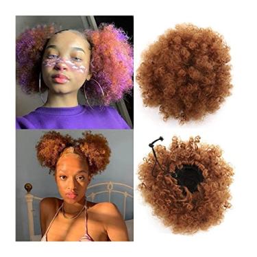 Imagem de Mulheres Bun Scrunchies Peças Afro Cacheado Chignon Apliques Extensões Afro Puff Cordão Rabo de Cavalo Extensão de Cabelo Sintético Crespo Cabelo Cacheado Coque Pão (Color : 003, Size : 1 PC)