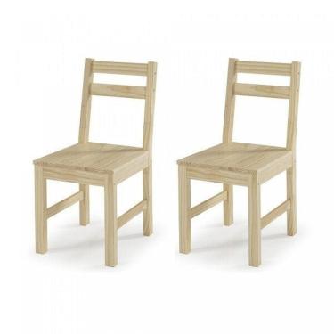 Imagem de Kit 2 Cadeiras de Madeira Maciça Mandacaru Cabecasa Madeiramadeira Bege