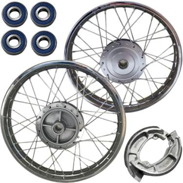 Imagem de Par Aro Roda Raio 4mm Compatível Substituição para Cg Fan Titan 150 Tambor Lona + rolamento