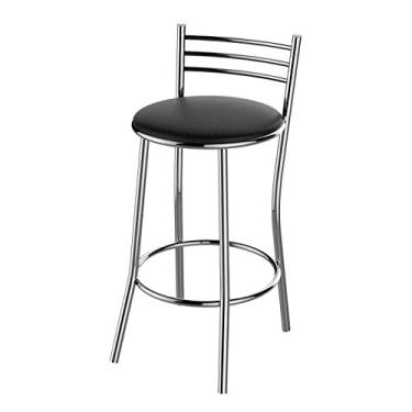 Imagem de Banqueta Cozinha Cromada Redonda Veneza Média 60cm Flape