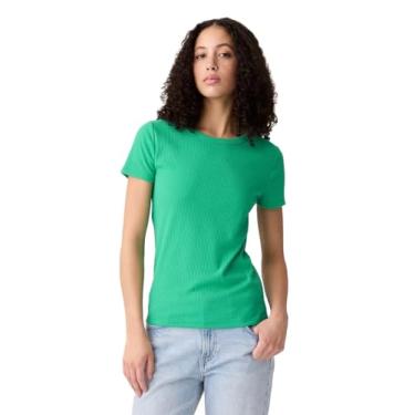 Imagem de GAP Camiseta feminina de manga curta canelada, Simply Green, XP