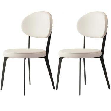 Imagem de Conjunto de 2 cadeiras de jantar modernas, cadeiras laterais de veludo para sala de jantar com pernas metálicas cromadas e assento estofado para casa, sala de estar