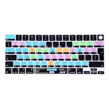 Imagem de XSKN Capa de silicone para teclado macOS Shortcuts versão UE para Apple M2 M3 Chip MacBook Air de 13.6 polegadas (A2681 A3113) 15.3 polegadas (A2941 A3114) com Touch ID