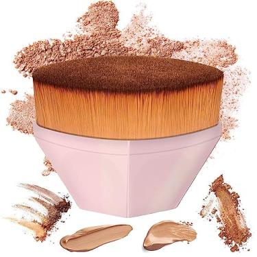 Imagem de AKOAK Pacote com 1 Pincel Magic Base, Pincel de Maquiagem Portátil Requintado, com Caixa de Armazenamento, para Mistura de Líquidos, Creme ou Base de Maquiagem Perfeita (Rosa)