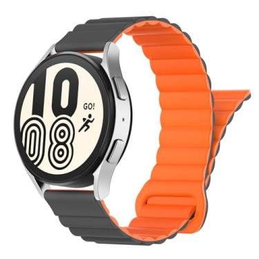 Imagem de Pulseira esportiva de silicone magnética compatível com Samsung Galaxy Watch 6/5/4 de 40 mm e 44 mm, pulseira de relógio de 20 mm para Galaxy Watch 6 4 Classic, Galaxy Watch5 Pro, Galaxy Watch3 de 41