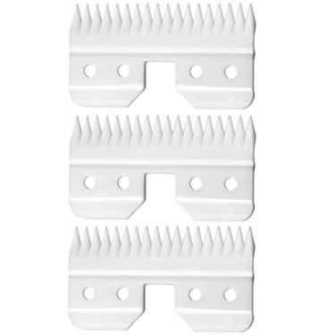 Imagem de WAHFOX 3 peças de lâminas de cerâmica de alimentação rápida para cortador Oster Fast Feed Oster A5 Lâminas de cerâmica de alimentação rápida, lâmina de substituição A5 (3 peças)