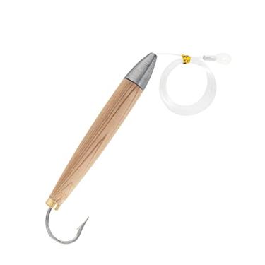 Imagem de BLUEWING Plugue de cedro de 10 cm, 2 peças, iscas de madeira, cedro natural, totalmente para pegar atum, marlin e outros peixes carnívoros