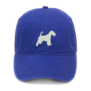 Imagem de Boné de beisebol masculino Fox Terrier bordado algodão lavado, Azul, 7 1/8