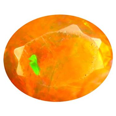 Imagem de 1,40 ct AAA+ Qualidade da pedra preciosa corte oval (10 x 8 mm) opala arco-íris não aquecida genuína e extraída da pedra preciosa solta da Terra