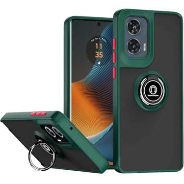 Imagem de QUIETIP Capa compatível com Motorola Edge 50 Fusion, TPU + PC rígido à prova de choque, anel magnético para carro, capa de suporte, verde