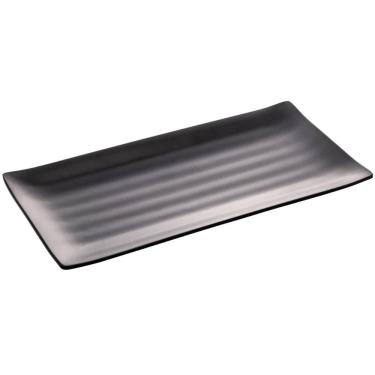 Imagem de Kit 24 Travessas Pratos Sushi Comida Japonesa Melamina Preto 30x15cm Lyor Tóquio