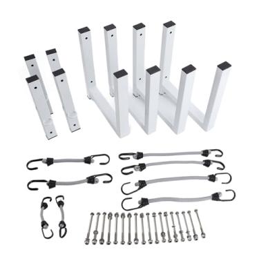 Imagem de Rack de de Montagem Lateral para Trailer, 4 Conjuntos de Rack de de Carga de 200 Lb para Parede Externa de Trailer Fechado Aberto, Gancho de Rack de, Liga de Alumínio, Suporte