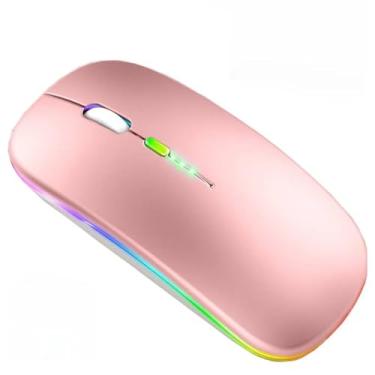 Imagem de Mouse Sem Fio Recarregável Wireless Bluetooth Optico Com Led Rgb Colorido Ergonômico Usb 2.4 Ghz Silencioso Notebook Computador Pc
