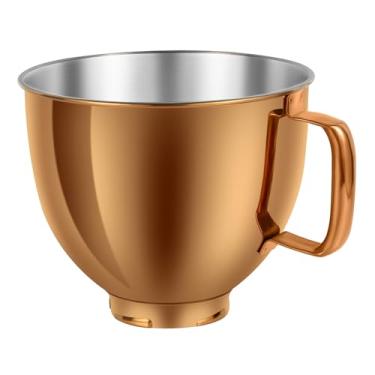 Imagem de Tigela misturadora de aço inoxidável de 5 litros para KitchenAid Artisan&Classic Series 4,5-5QT misturadores de cabeça inclinada K45 KSM70 KSM150 etc. Substituição para tigela KitchenAid Mixer (cobre