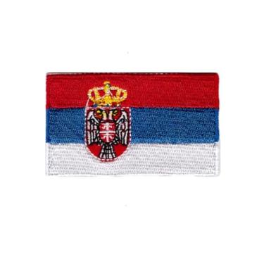 Imagem de Ruoming 1 PÇ Patch de bandeira da Sérvia bordado a ferro ou costurado, tático, militar, nacional da Sérvia (Sérvia)
