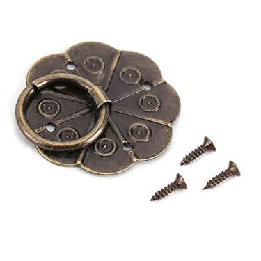 Imagem de Puxador de Móveis, 20 Peças Vintage Elegante Padrão de Flor Practica Puxador de Móveis de Ferro Porta de Mesa Antiga Pequeno Anel Puxar Ferragem Decoração de Casa para Armário