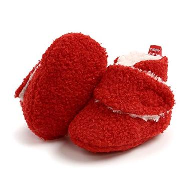 Imagem de Pantufas infantis para bebês, meninas, meninos, botas, meias quentes para bebês, sapatos para recém-nascidos, calçados para bebês, pré-caminhantes, M1982 Red, 0-6 Months Infant