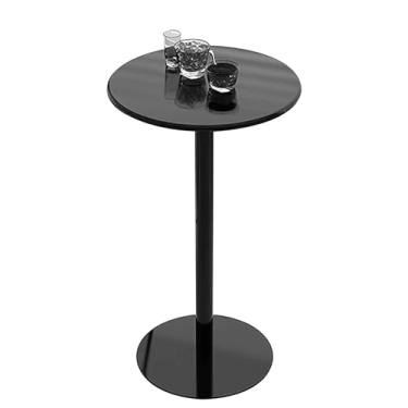 Imagem de Mesa de bar alta, mesa de bar para pequenos espaços, mesa de jantar redonda preta, mesas de ferro de metal para pub, cozinha, sala de estar, mesa de coquetel circular, mesas de lazer modernas simples