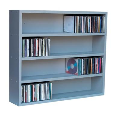 Imagem de Serena Estantes - Estante Prateleira Para 272 CDs - 4 Prateleiras - Cinza - Organizador - Quarto
