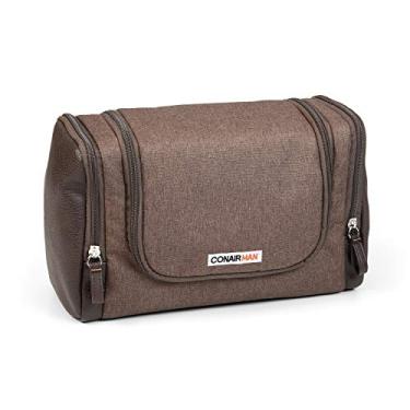 Imagem de Conair Bolsa de higiene masculina para viagem, kit Dopp, bolsa de viagem marrom