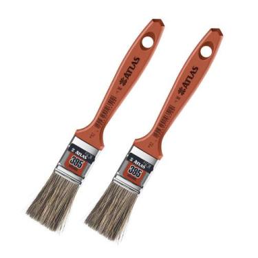 Imagem de Kit 2 Trincha Pincel Para Pintura Atlas Media 395 1 Polegada Gris Pint