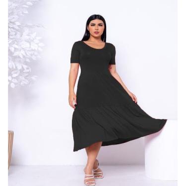 Imagem de Vestido Evangélico Soltinho Casual Festa Convidada Manga Curta - Gisel