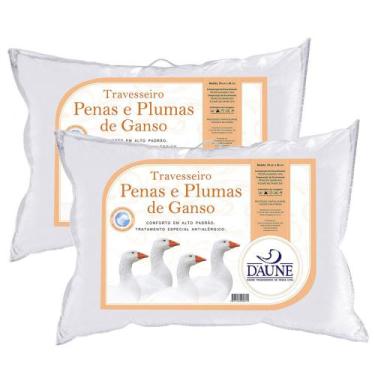 Imagem de Kit 2 Travesseiro 80% Penas 20% Plumas Daune - 50x70, 050x070