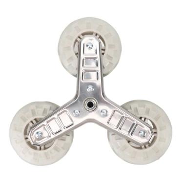 Imagem de Roda de reposição para subir escadas, Roda triangular plástica para escalada de carrinho Roda giratória silenciosa com rolamento de esferas para carrinho de compras dobrável